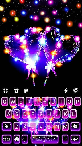 LED Heart Balloons Keyboard Background - Image screenshot of android app