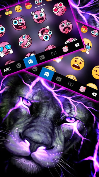 Lightning Neon Lion Keyboard T - Image screenshot of android app