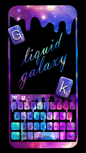Liquid Galaxy Droplets Keyboard Theme - عکس برنامه موبایلی اندروید