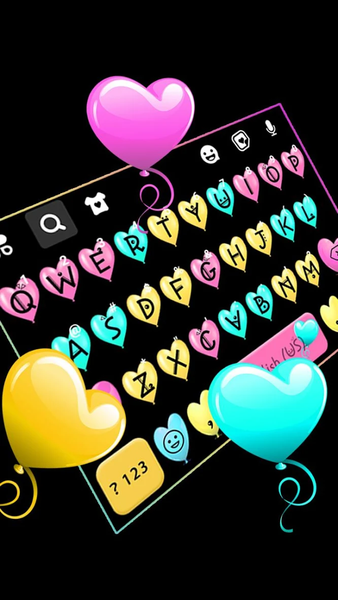 Love Balloons Keyboard Theme - عکس برنامه موبایلی اندروید