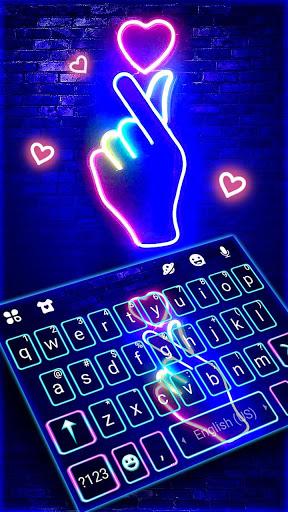 Love Heart Neon Keyboard Theme - عکس برنامه موبایلی اندروید