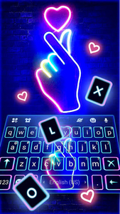 Love Heart Neon Keyboard Theme - عکس برنامه موبایلی اندروید