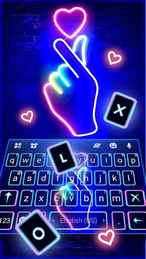 Love Heart Neon Keyboard Theme - Image screenshot of android app