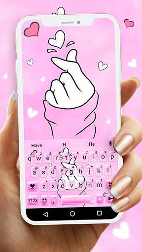 Love Pink Heart Keyboard Theme - Image screenshot of android app