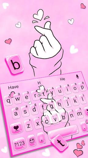 Love Pink Heart Keyboard Theme - Image screenshot of android app