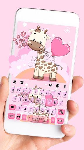 Lovely Baby Giraffe Keyboard Theme - Image screenshot of android app
