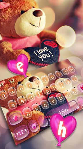 Lovely Brown Teddy Keyboard Theme - Image screenshot of android app