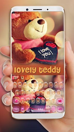 Lovely Brown Teddy Keyboard Theme - Image screenshot of android app