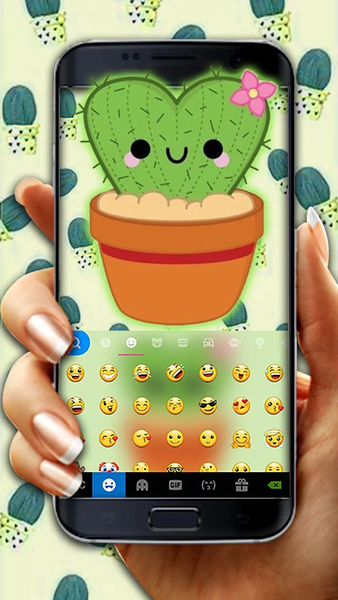 Lovely Cactus Keyboard Theme - عکس برنامه موبایلی اندروید