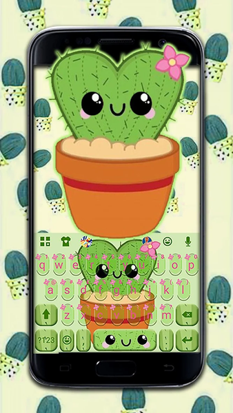 Lovely Cactus Keyboard Theme - عکس برنامه موبایلی اندروید