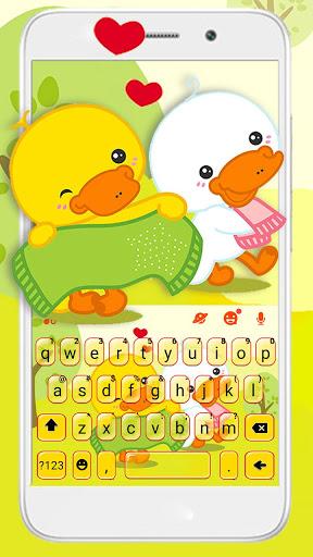 Lovely Duck Couple Keyboard Theme - عکس برنامه موبایلی اندروید