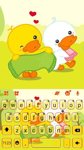Lovely Duck Couple Keyboard Theme - Image screenshot of android app
