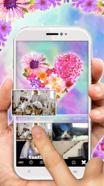 Lovely Flower Heart Keyboard Theme - عکس برنامه موبایلی اندروید