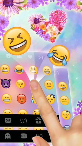 Lovely Flower Heart Keyboard Theme - عکس برنامه موبایلی اندروید