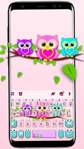 Lovely Owls Keyboard Theme - Image screenshot of android app