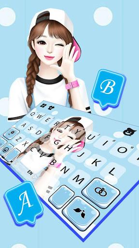 Lovely Sweet Girl Wallpapers Keyboard Background - Image screenshot of android app