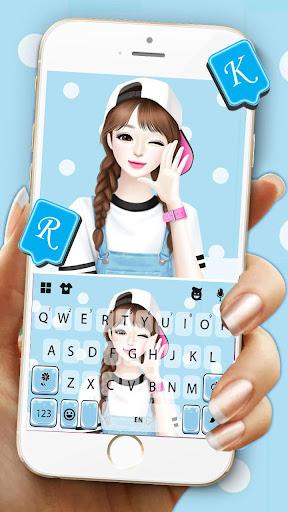 Lovely Sweet Girl Wallpapers Keyboard Background - Image screenshot of android app