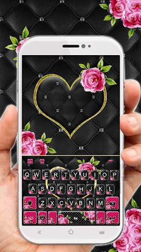 Lux Gold Black Heart Keyboard Theme - Image screenshot of android app