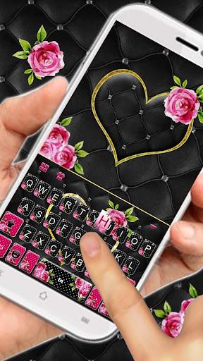 Lux Gold Black Heart Keyboard Theme - Image screenshot of android app