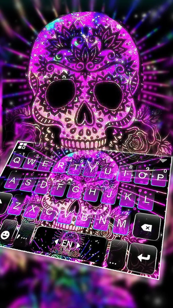 Mandala Sugar Skull Keyboard Theme - Image screenshot of android app