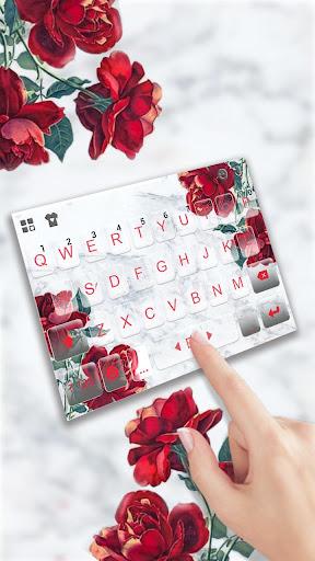 Marble Red Rose Keyboard Theme - عکس برنامه موبایلی اندروید