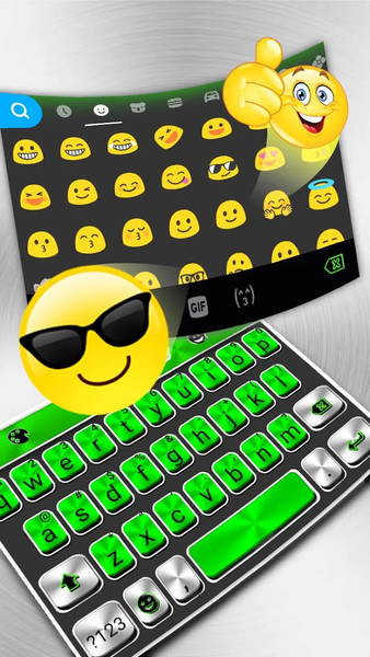 Metal Green Tech Keyboard Them - Image screenshot of android app