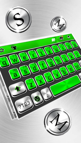 Metal Green Tech Keyboard Them - عکس برنامه موبایلی اندروید