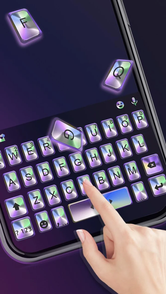 Metal 3d Laser Keyboard Theme - عکس برنامه موبایلی اندروید