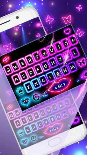 Neon Color Butterfly Keyboard Theme - عکس برنامه موبایلی اندروید