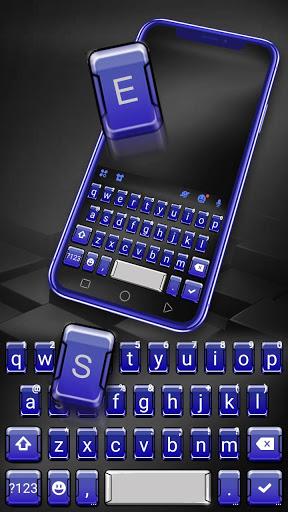 3d Blue Tech Keyboard Theme - Image screenshot of android app