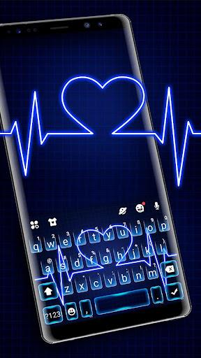 Neon Blue Heartbeat Keyboard T - عکس برنامه موبایلی اندروید