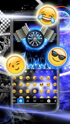 Neon Blue Sports Car Keyboard Theme - عکس برنامه موبایلی اندروید