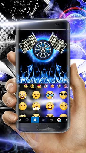 Neon Blue Sports Car Keyboard Theme - عکس برنامه موبایلی اندروید
