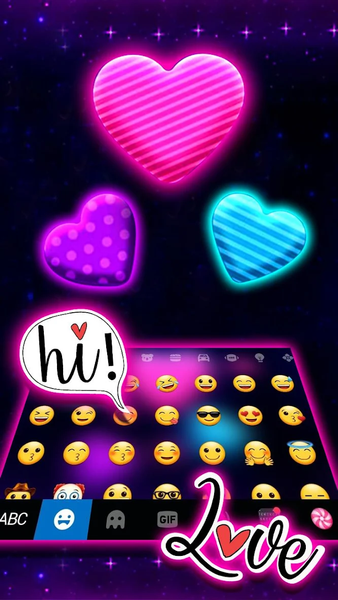 Neon Candy Hearts Theme - عکس برنامه موبایلی اندروید