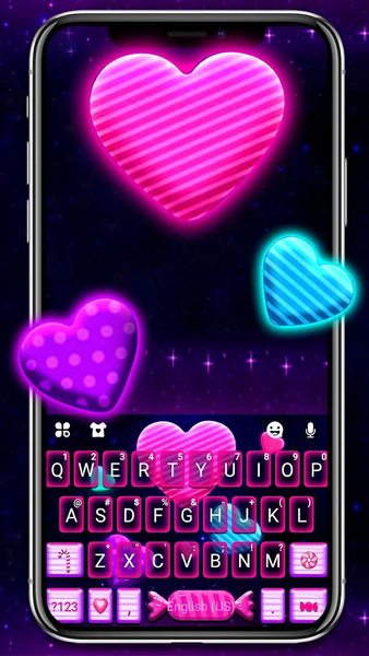 Neon Candy Hearts Theme - عکس برنامه موبایلی اندروید