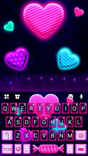 Neon Candy Hearts Theme - عکس برنامه موبایلی اندروید