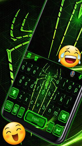 Neon Electric Spider Keyboard Theme - Image screenshot of android app