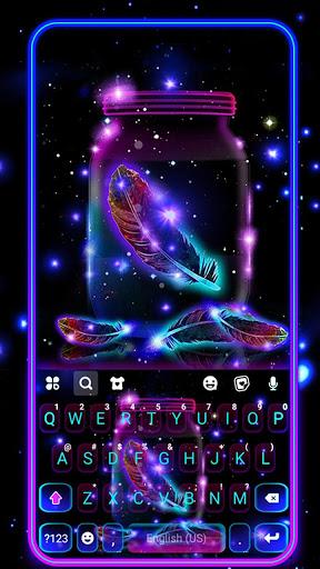 Neon Feathers Keyboard Theme - Image screenshot of android app