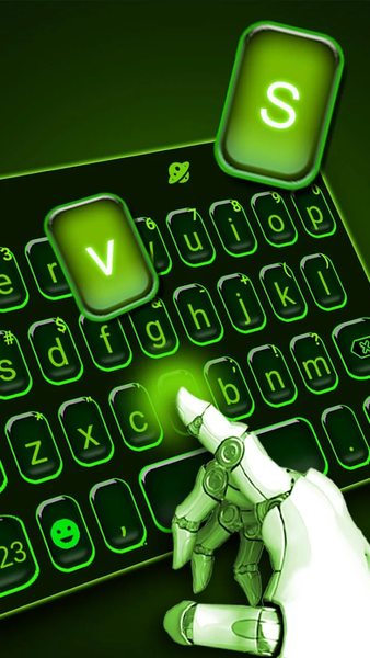 Neon Green Tech Keyboard Theme - عکس برنامه موبایلی اندروید