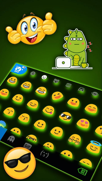Neon Green Tech Keyboard Theme - عکس برنامه موبایلی اندروید
