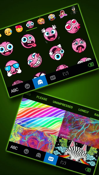 Neon Green Tech Keyboard Theme - عکس برنامه موبایلی اندروید