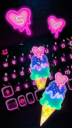 Neon Ice Cream Keyboard Theme - Image screenshot of android app