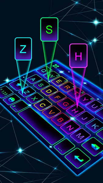Neon Led Keyboard Theme - عکس برنامه موبایلی اندروید