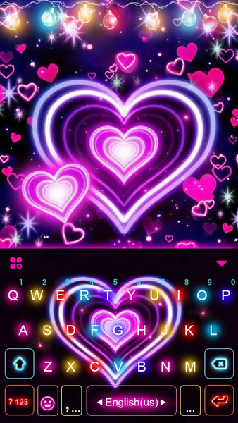 Neon Lights Heart Theme - عکس برنامه موبایلی اندروید