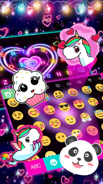 Neon Lights Heart Theme - عکس برنامه موبایلی اندروید