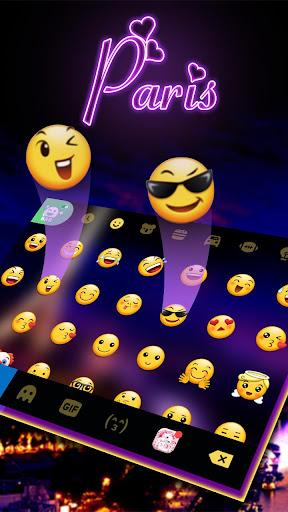 Neon Paris Night Tower Keyboard Theme - عکس برنامه موبایلی اندروید