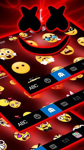 Neon Red Cool Dj Keyboard Theme - Image screenshot of android app