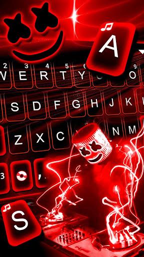 Neon Red Cool Dj Keyboard Theme - Image screenshot of android app