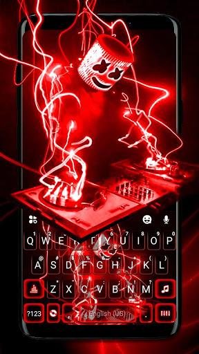 Neon Red Cool Dj Keyboard Theme - Image screenshot of android app