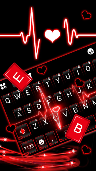 Neon Red Heartbeat Theme - Image screenshot of android app